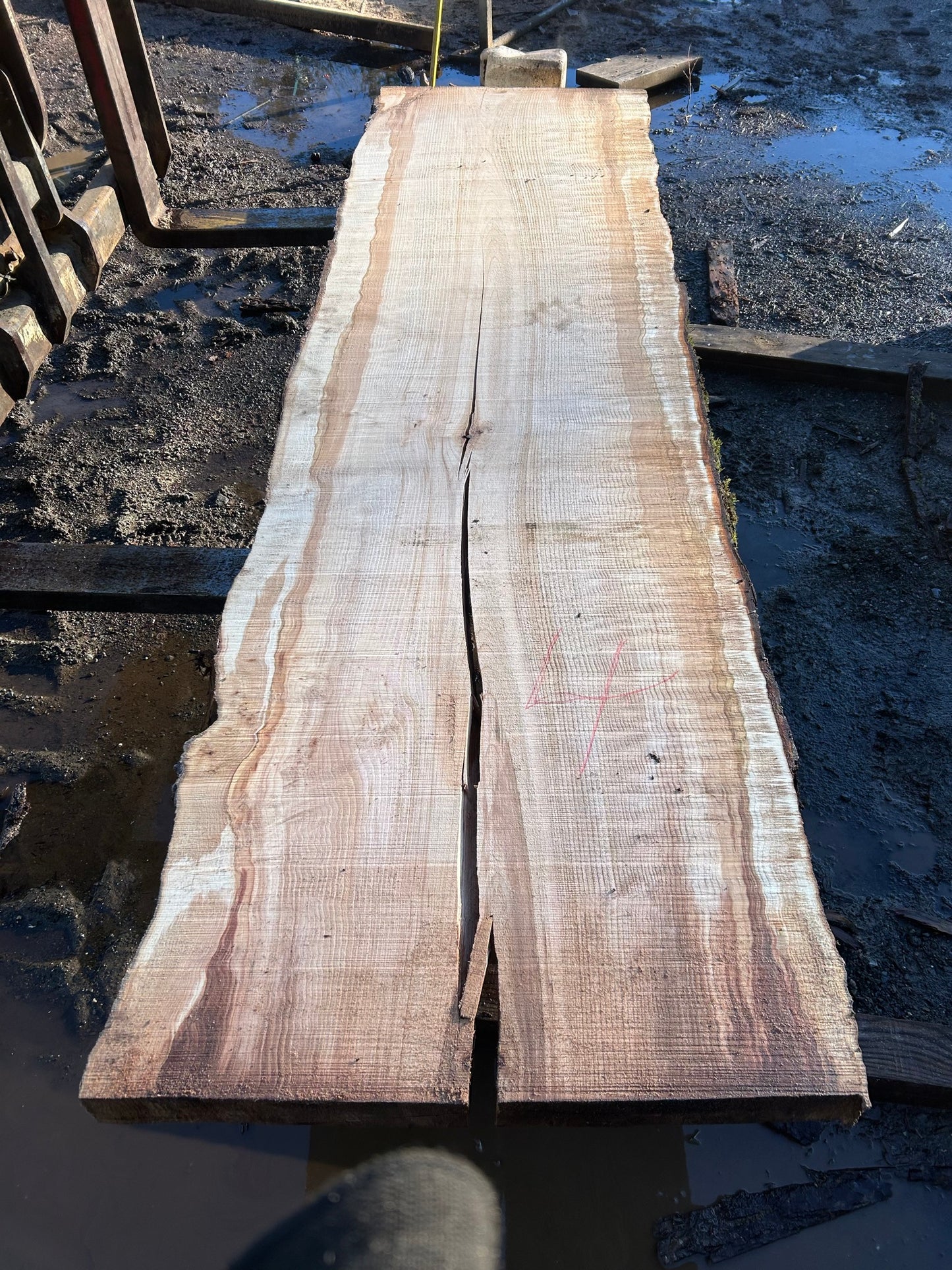 Quilted Chocolate Maple Slabs - slab 4, 119x33x3.5 inches