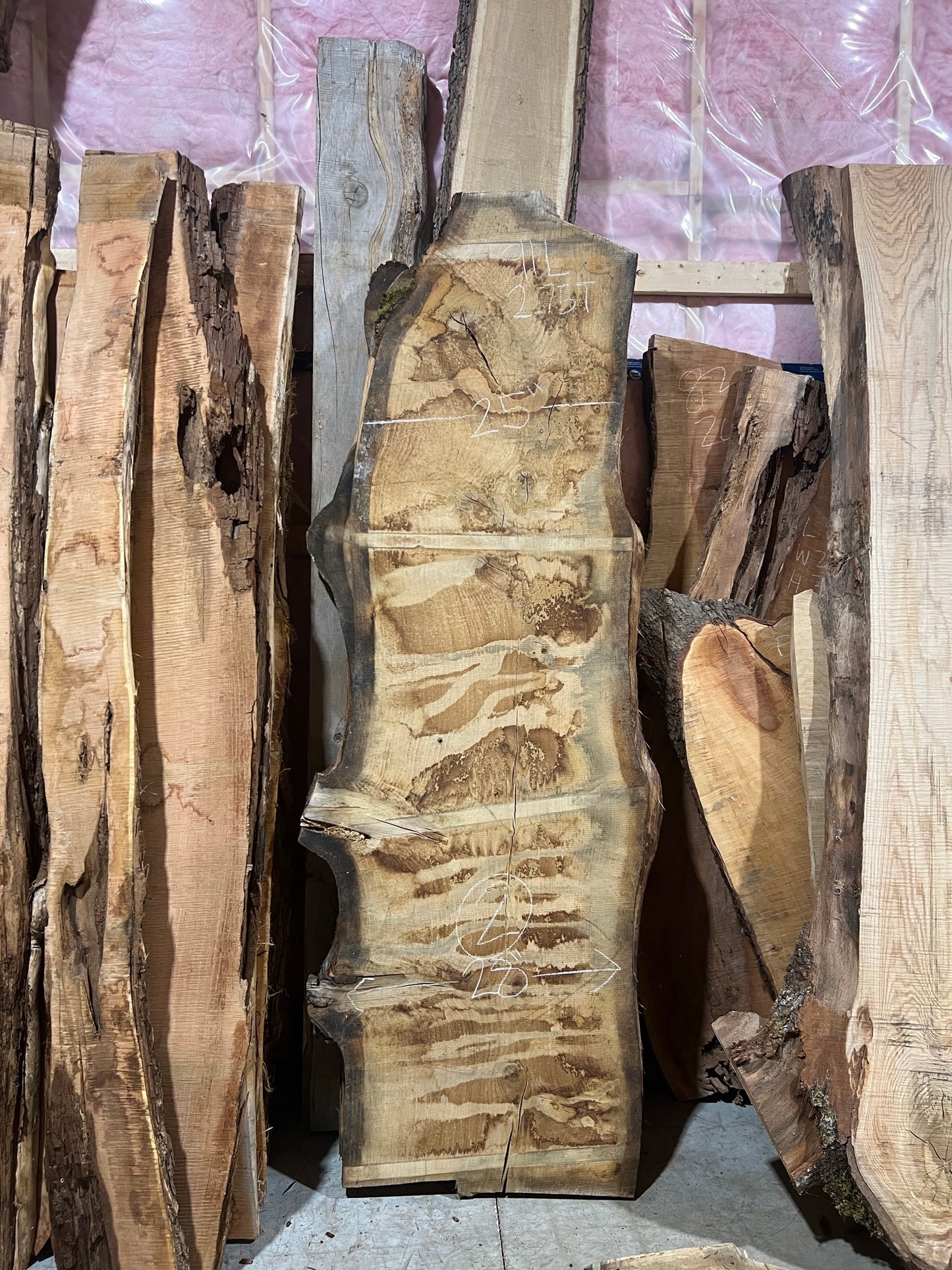 White Oak Slabs - 91" Flitch - slab 2, 91x25x2.75 inches
