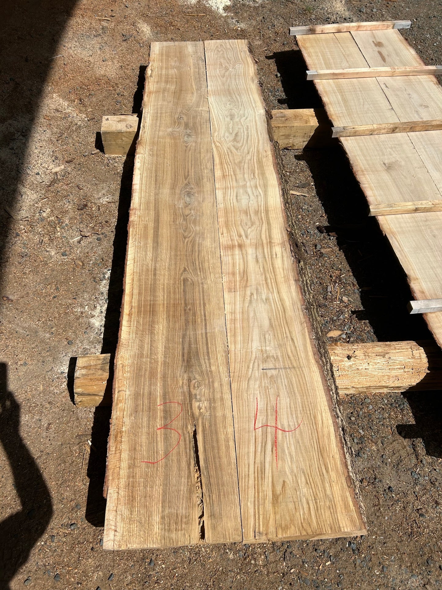 White Oak Pairs - slab 2, 109x24x2.25 inches