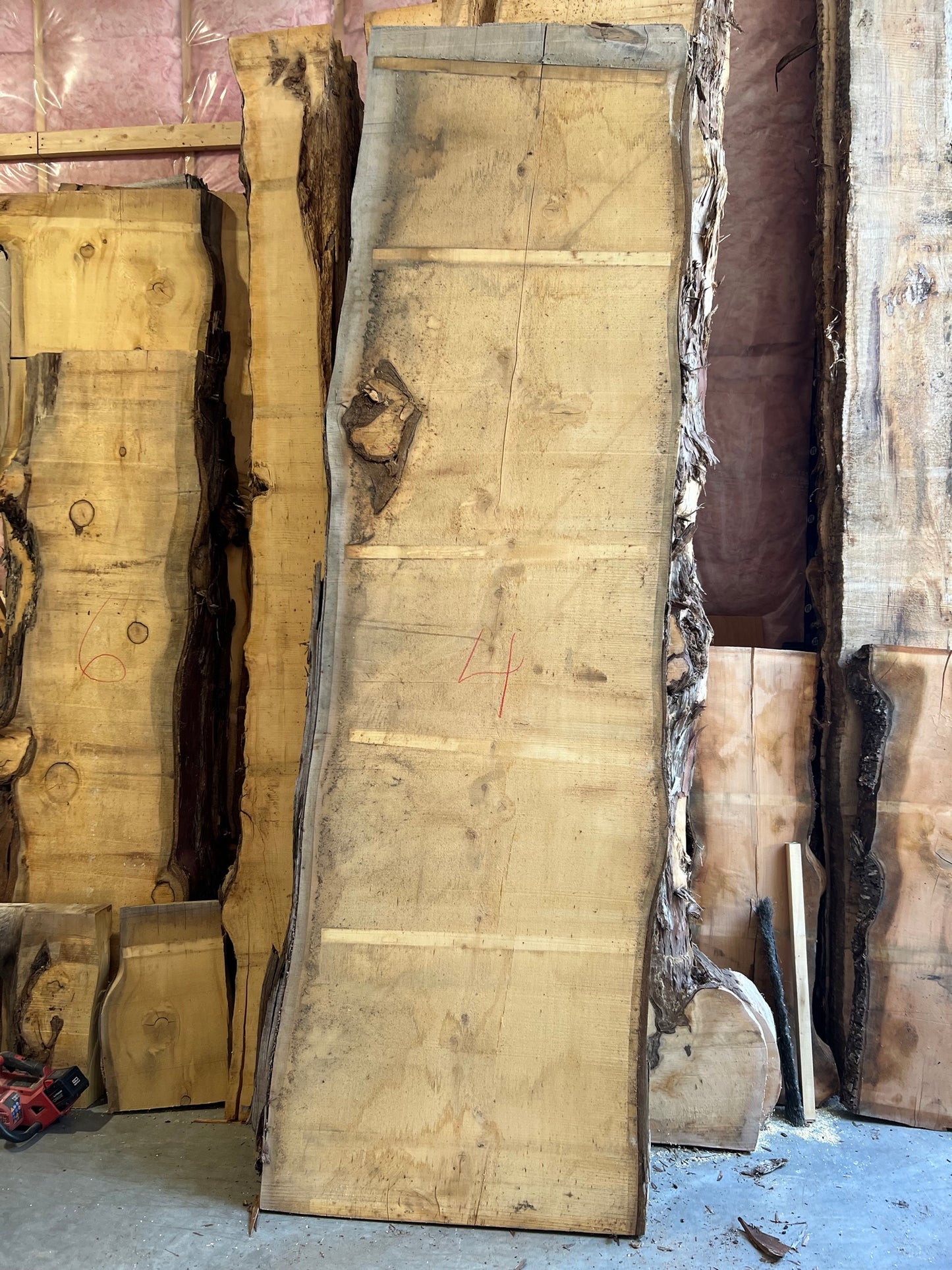 Yellow Cedar Slabs - 124" Flitch - slab 4, 124x36x3.5 inches