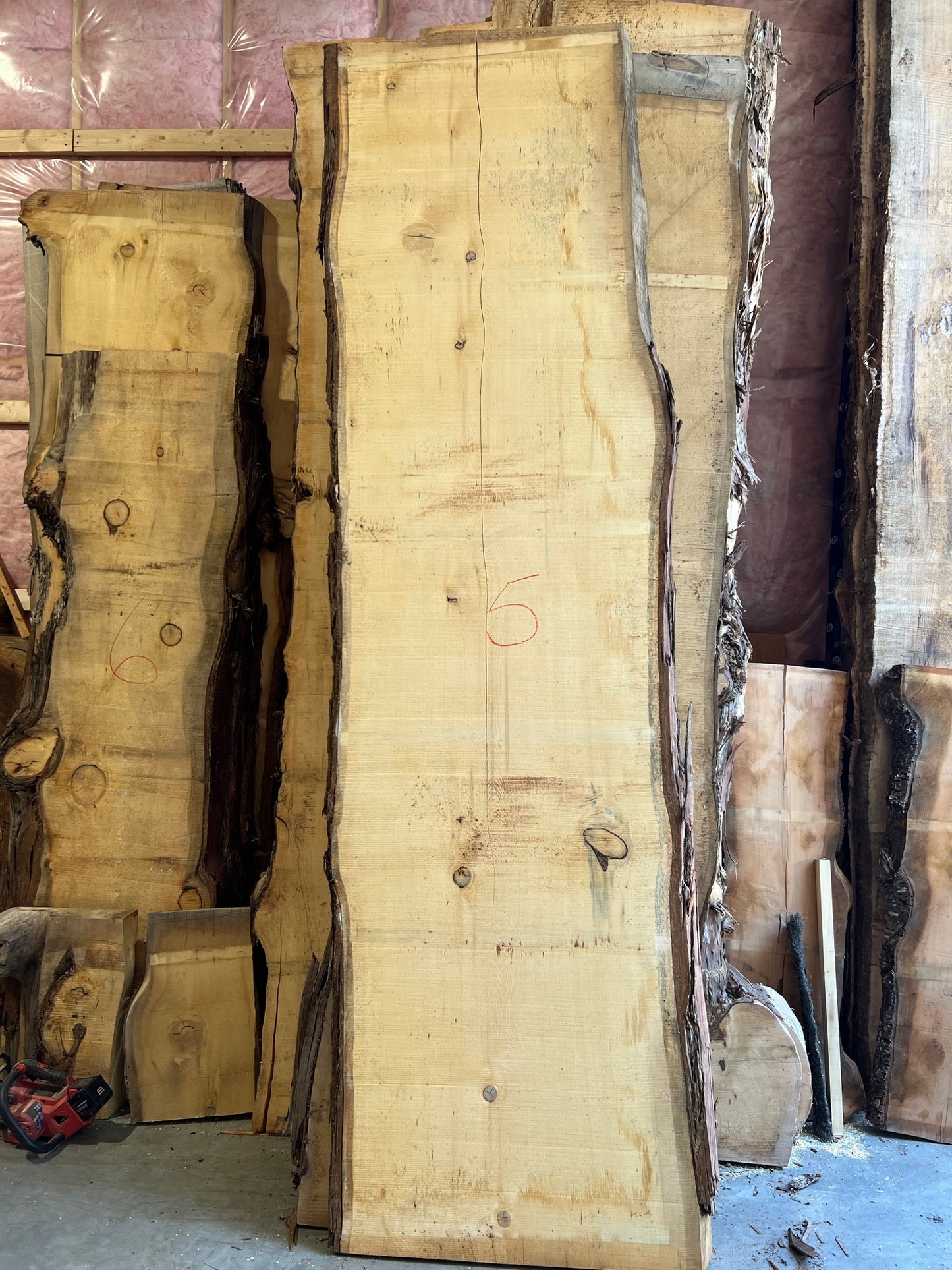 Yellow Cedar Slabs - 124" Flitch - slab 5, 124x33x3.5 inches