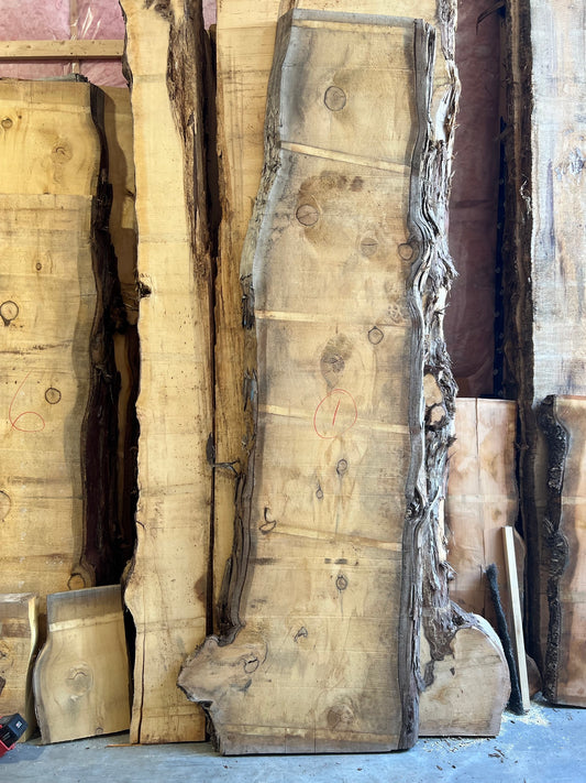 Yellow Cedar Slabs - 124" Flitch - slab 1, 124x24x3.5 inches
