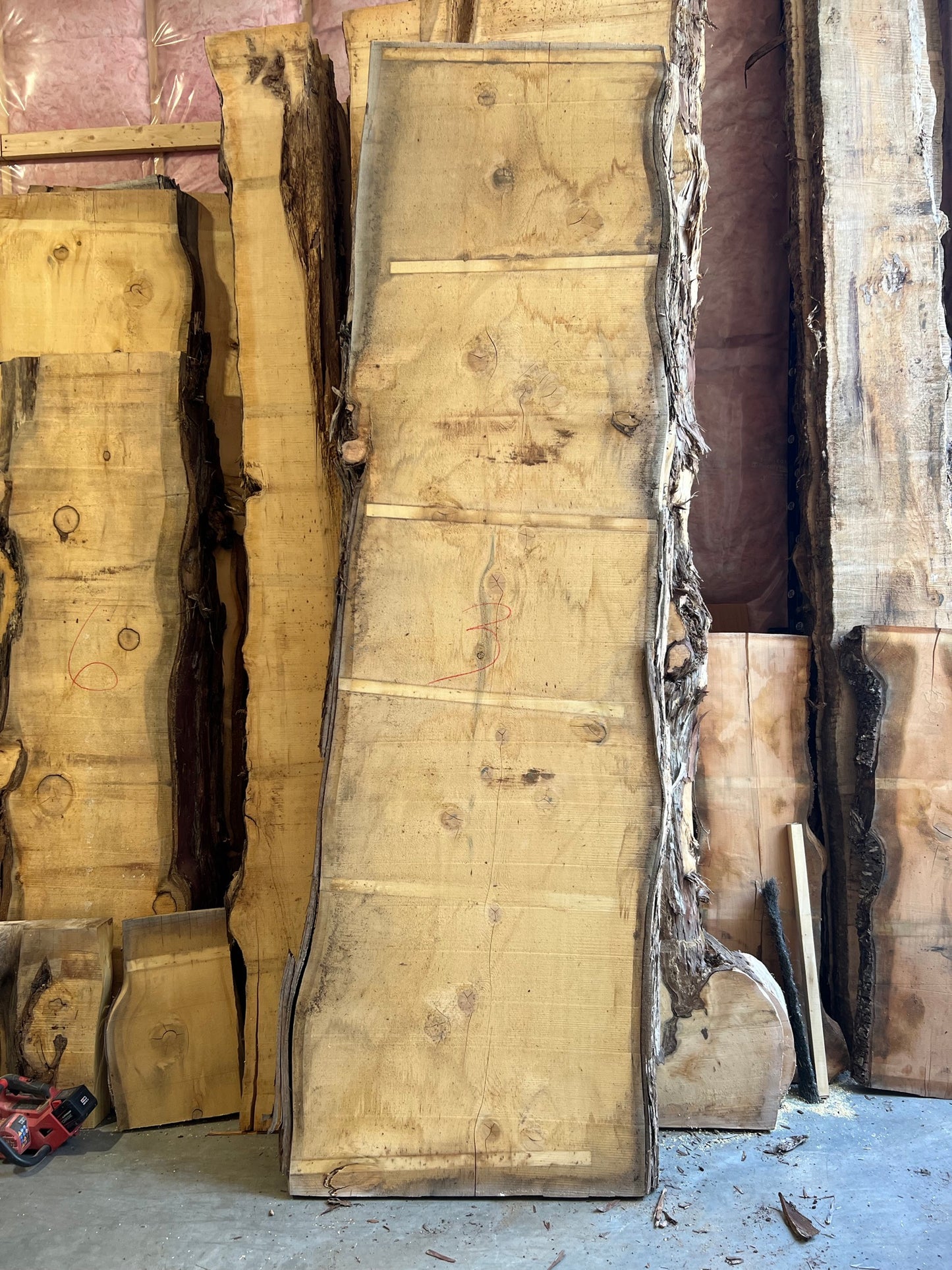 Yellow Cedar Slabs - 124" Flitch - slab 3, 124x34x3.5 inches